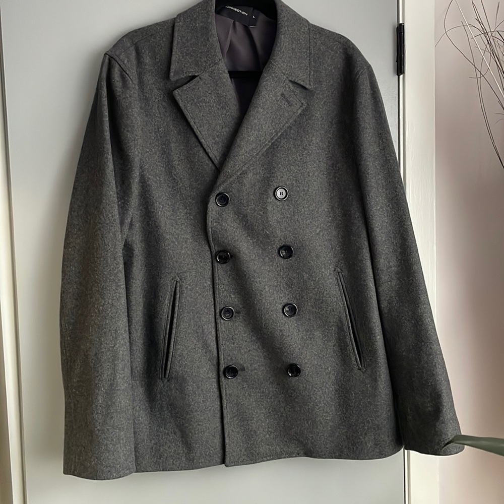 French Connection double breasted pea coat, size L